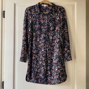 Pretty Floral Popover Dress With Collar